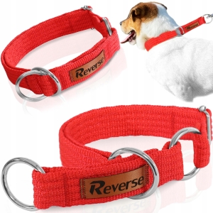 MOCNA OBROŻA PÓŁZACISKOWA DLA PSA REGULOWANA PARCIANA ZACISK 40-60 XL