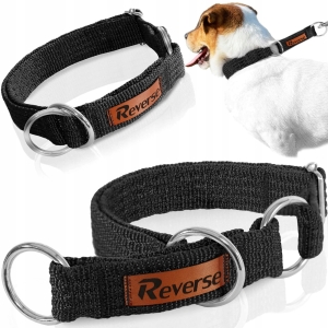 MOCNA OBROŻA PÓŁZACISKOWA DLA PSA REGULOWANA PARCIANA ZACISK 35-55 L