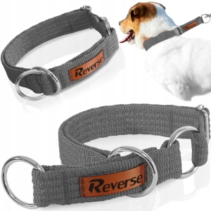 MOCNA OBROŻA PÓŁZACISKOWA DLA PSA REGULOWANA PARCIANA ZACISK 35-55 L