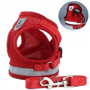 SZELKI BEZUCISKOWE SPACEROWE REGULOWANE ODBLASK DLA KOTA + SMYCZ ROZMIAR M