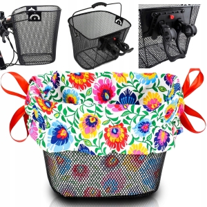 KOSZ NA ROWER METALOWY KOSZYK ROWEROWY CLICK+WKŁAD