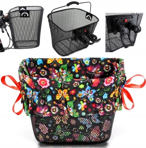 KOSZ NA ROWER METALOWY KOSZYK ROWEROWY CLICK+WKŁAD