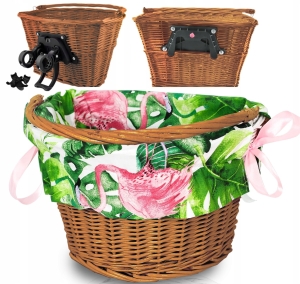KOSZYK WIKLINOWY NA ROWER ZAKUPY ODPINANY + WKŁAD