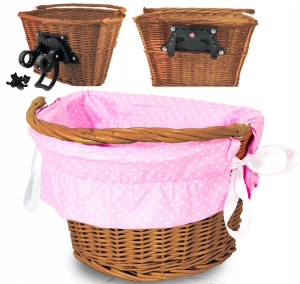 KOSZYK WIKLINOWY NA ROWER ZAKUPY ODPINANY + WKŁAD