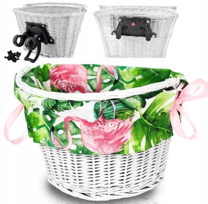 KOSZYK WIKLINOWY NA ROWER ZAKUPY ODPINANY + WKŁAD