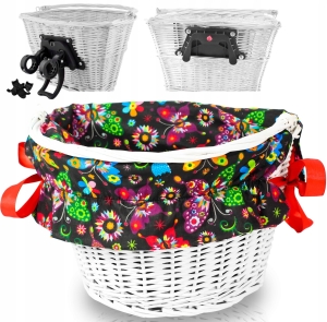 KOSZYK WIKLINOWY NA ROWER ZAKUPY ODPINANY + WKŁAD