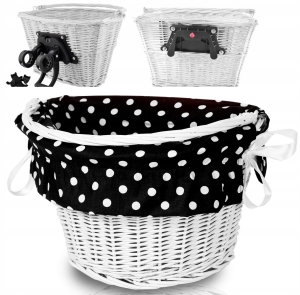 KOSZYK WIKLINOWY NA ROWER ZAKUPY ODPINANY + WKŁAD