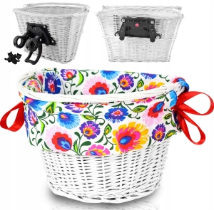 KOSZYK WIKLINOWY NA ROWER ZAKUPY ODPINANY + WKŁAD