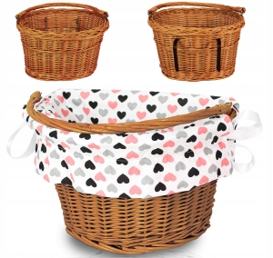 KOSZYK WIKLINOWY NA ROWER ZAKUPY HACZYKI + WKŁAD