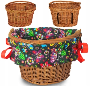 KOSZYK WIKLINOWY NA ROWER ZAKUPY HACZYKI + WKŁAD