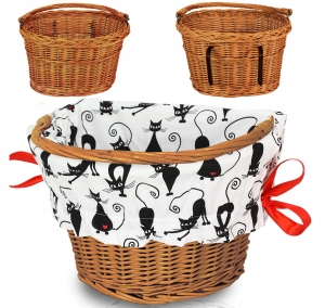 KOSZYK WIKLINOWY NA ROWER ZAKUPY HACZYKI + WKŁAD