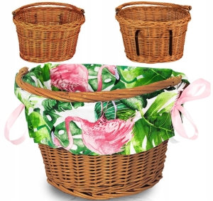 KOSZYK WIKLINOWY NA ROWER ZAKUPY HACZYKI + WKŁAD