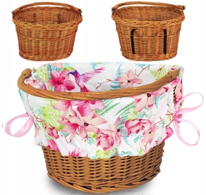 KOSZYK WIKLINOWY NA ROWER ZAKUPY HACZYKI + WKŁAD