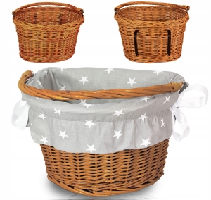 KOSZYK WIKLINOWY NA ROWER ZAKUPY HACZYKI + WKŁAD