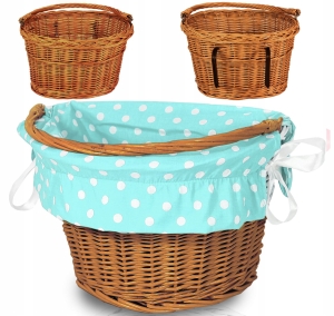 KOSZYK WIKLINOWY NA ROWER ZAKUPY HACZYKI + WKŁAD