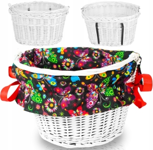 KOSZYK WIKLINOWY NA ROWER ZAKUPY HACZYKI + WKŁAD