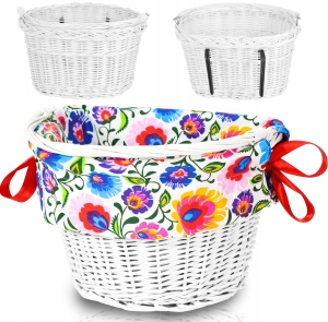 KOSZYK WIKLINOWY NA ROWER ZAKUPY HACZYKI + WKŁAD