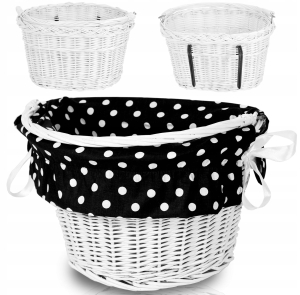 KOSZYK WIKLINOWY NA ROWER ZAKUPY HACZYKI + WKŁAD