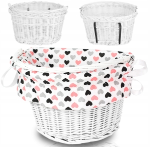 KOSZYK WIKLINOWY NA ROWER ZAKUPY HACZYKI + WKŁAD