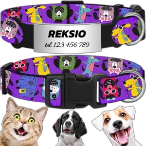 MOCNA OBROŻA REGULOWANA DLA PSA INDETYFIKATOR KOT PIES + GRAWER 35-55cm L