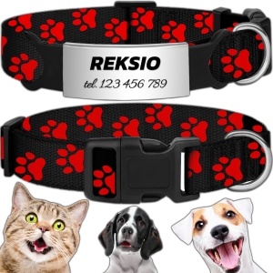 MOCNA OBROŻA REGULOWANA DLA PSA INDETYFIKATOR KOT PIES + GRAWER 35-55cm L