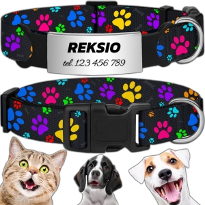 MOCNA OBROŻA REGULOWANA DLA PSA INDETYFIKATOR KOT PIES + GRAWER 35-55cm L