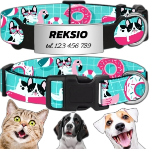 MOCNA OBROŻA REGULOWANA DLA PSA INDETYFIKATOR KOT PIES + GRAWER 30-45cm M