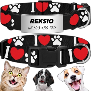 MOCNA OBROŻA REGULOWANA DLA PSA INDETYFIKATOR KOT PIES + GRAWER 30-45cm M