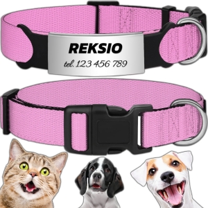 MOCNA OBROŻA REGULOWANA DLA PSA INDETYFIKATOR KOT PIES + GRAWER 35-55cm L