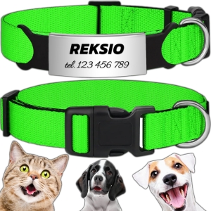 MOCNA OBROŻA REGULOWANA DLA PSA INDETYFIKATOR KOT PIES + GRAWER 20-30cm S