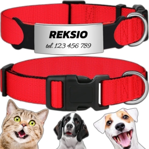 MOCNA OBROŻA REGULOWANA DLA PSA INDETYFIKATOR KOT PIES + GRAWER 20-30cm S