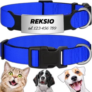 MOCNA OBROŻA REGULOWANA DLA PSA INDETYFIKATOR KOT PIES + GRAWER 20-30cm S