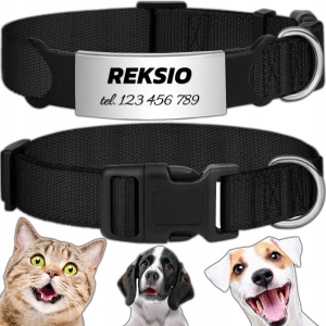 MOCNA OBROŻA REGULOWANA DLA PSA INDETYFIKATOR KOT PIES + GRAWER 20-30cm S