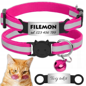 OBROŻA DLA KOTA ADRESÓWKA ODBLASKOWA INDETYFIKATOR KOT PIES + GRAWER