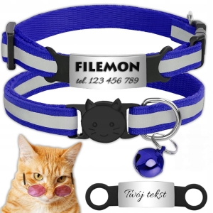 OBROŻA DLA KOTA ADRESÓWKA ODBLASKOWA INDETYFIKATOR KOT PIES + GRAWER