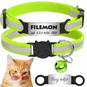 OBROŻA DLA KOTA ADRESÓWKA ODBLASKOWA INDETYFIKATOR KOT PIES + GRAWER