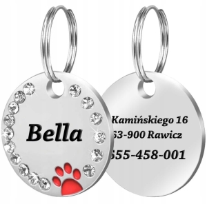 IDENTYFIKATOR ADRESÓWKA PIES KOT ŁAPKA TWÓJ GRAWER