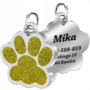 IDENTYFIKATOR ADRESÓWKA PIES KOT ŁAPKA TWÓJ GRAWER