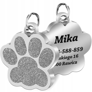 IDENTYFIKATOR ADRESÓWKA PIES KOT ŁAPKA TWÓJ GRAWER