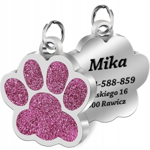 IDENTYFIKATOR ADRESÓWKA PIES KOT ŁAPKA TWÓJ GRAWER