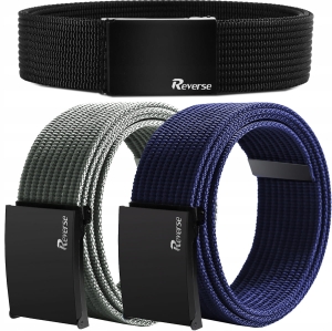REVERSE Zestaw paski PARCIANE do spodni 3w1 męski pasek kolory 115 cm