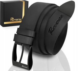 Szeroki skórzany pasek męski do jeansów REVERSE SKÓRA NATURALNA LICOWA 110