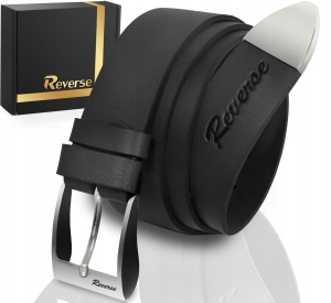 Szeroki skórzany pasek męski do jeansów REVERSE SKÓRA NATURALNA LICOWA 95