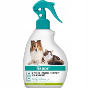 PŁYN NA KLESZCZE KOMARY OSY DLA PSÓW I KOTÓW HAPPS
