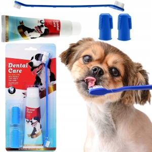 ZESTAW DO CZYSZCZENIA ZĘBÓW SZCZOTKA PASTA DLA PSA