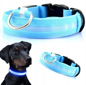 ŚWIECĄCA OBROŻA LED do Psa Kota 30-45cm roz. M