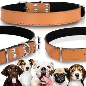 OBROŻA SKÓRZANA DLA PSA SKÓRA NATURALNA 58-72 XXL