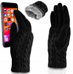 DOTYKOWE WEŁNIANE RĘKAWICZKI DAMSKIE DO TELEFONU