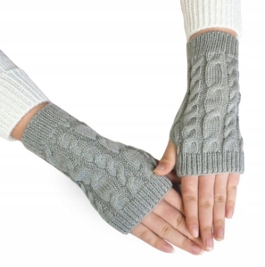 RĘKAWICZKI DAMSKIE MITENKI BEZ PALCÓW CIEPŁE MODNE