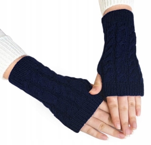 RĘKAWICZKI DAMSKIE MITENKI BEZ PALCÓW CIEPŁE MODNE